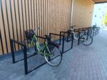 Standard sykkelparkering, sykkelstativ med parkerte sykler